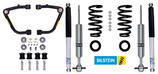 47-309524 Bilstein B8 6112 Front Suspension Kit, 24-309516 Rear 5100 Series Shocks, with 51-322335 Bilstein Upper Control Arms for 2019-2024 Chevrolet Silverado 1500